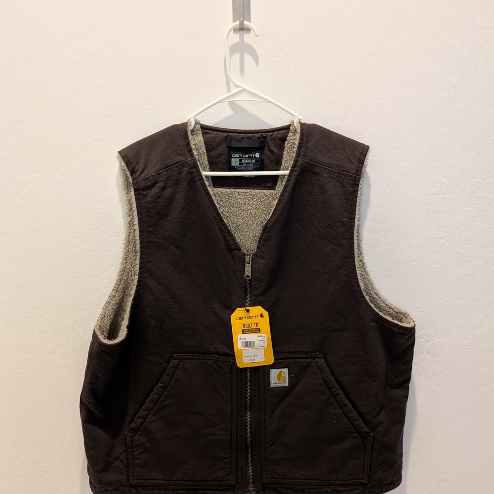 Carhartt Brown Sherpa-Lined Vest Size L